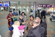 Встреча с хлебом, солью и горилкой в Аэропорту Борисполь