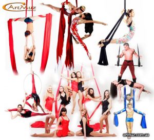 Воздушные гимнасты Компании АртМуз на корпоратив, вечеринки, мероприятия, свадьбы в Киеве