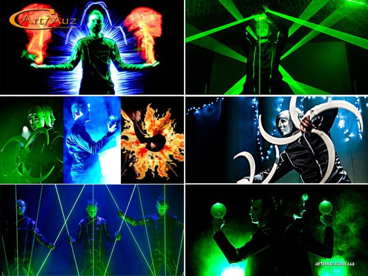 Неонове, led-шоу, малювання світлом гурта "MultiVisual" з Польщі на свята, західи в Україні