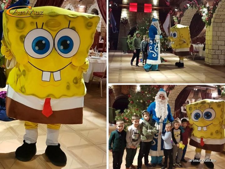 Проведення дитячого свята Дня Святого Миколая з Губкою Бобом в Києві