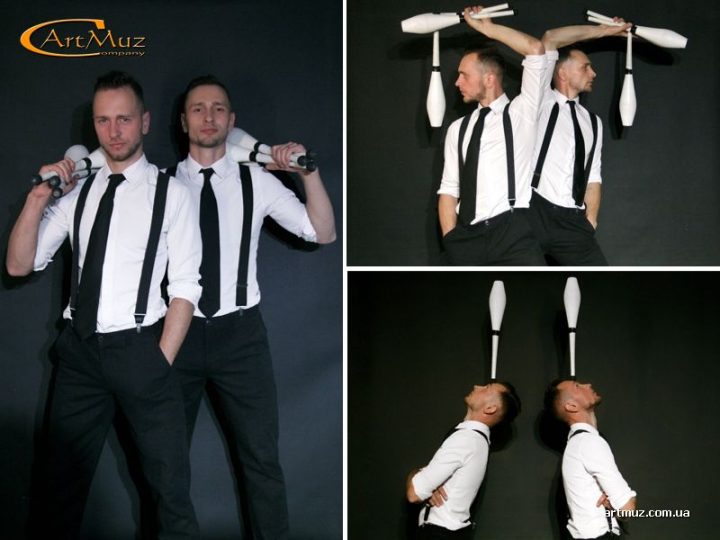 Дует жонглерів в Києві "Twins Jugglers" на корпоратив, весілля, дитяче день народження, заходи по Україні