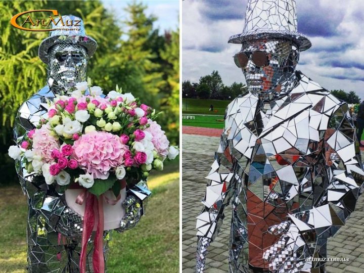 Зеркальный мужчина в Киеве на свадьбу, корпоратив, детский день рождения, праздники, бизнес-мероприятия по Украине