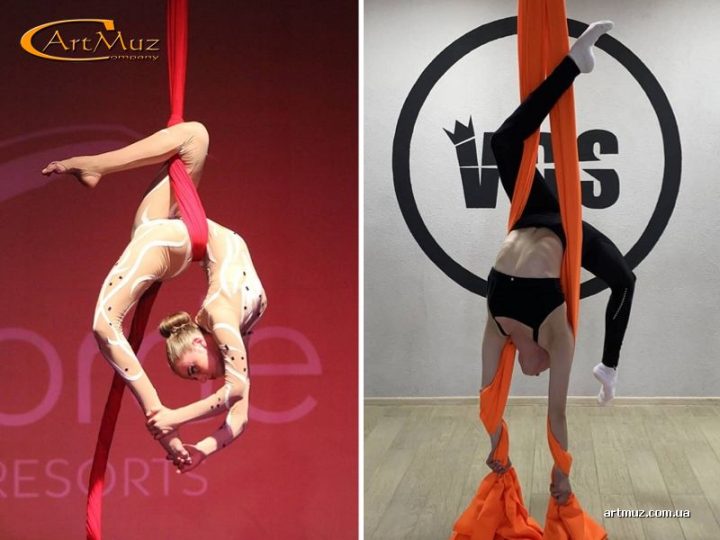 Альона Piiak - повітряна гімнастка на обручі (кільці), полотнах у Києві на корпоративні, приватні свята та заходи,