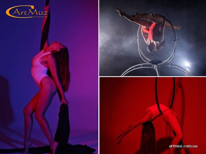 Катерина - повітряна гімнастка на кільці, полотнах та партерному кільці у Києві на свята та бізнес-заходи